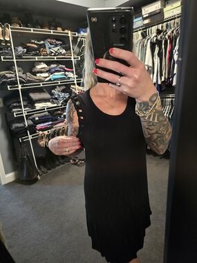 Sleeveless Black Cutout Detail Tank Dress